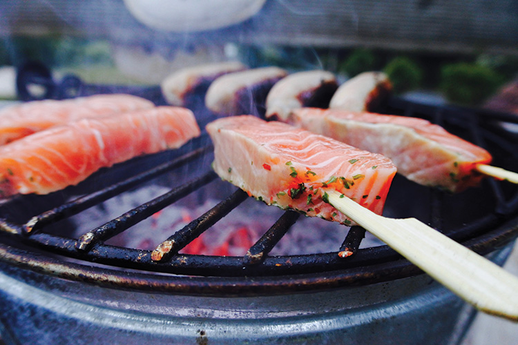 Isle of Wight Barbecue - Salmon Skewers