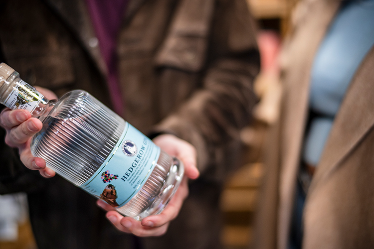 Bottle of Hedgerow Gin by Isle of Wight Gin Company featuring botanicals from local hedgerows