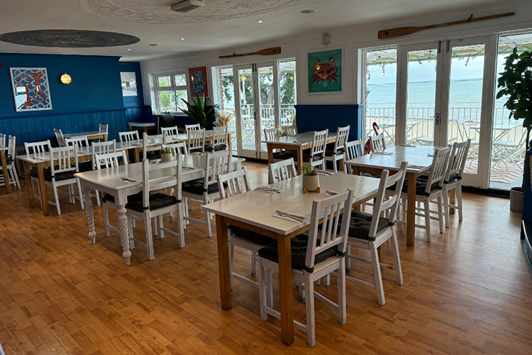 Interior of Catch Seafood & Grill overlooking Appley Beach on the Isle of Wight