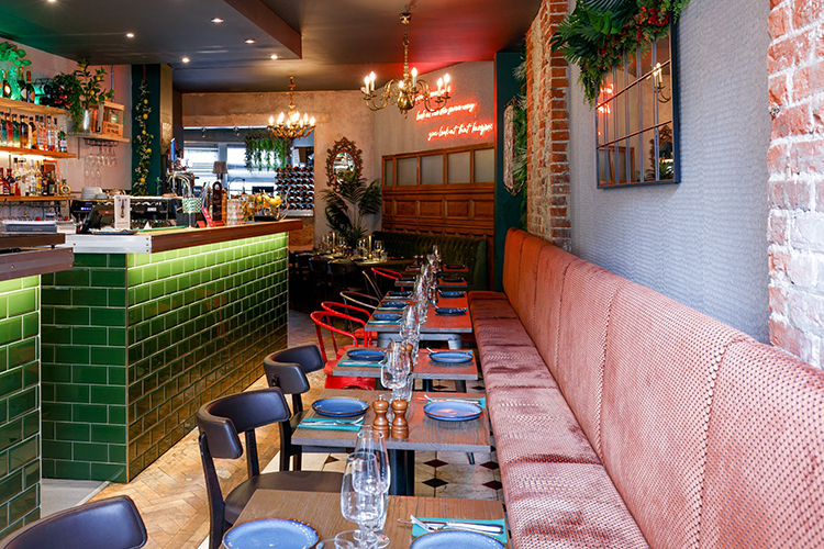 Interior of Stripped Brasserie Restaurant in Ventnor on the Isle of Wight