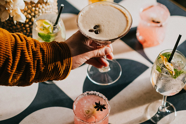 Cocktails served at Thompson's Restaurant in Ryde on the Isle of Wight