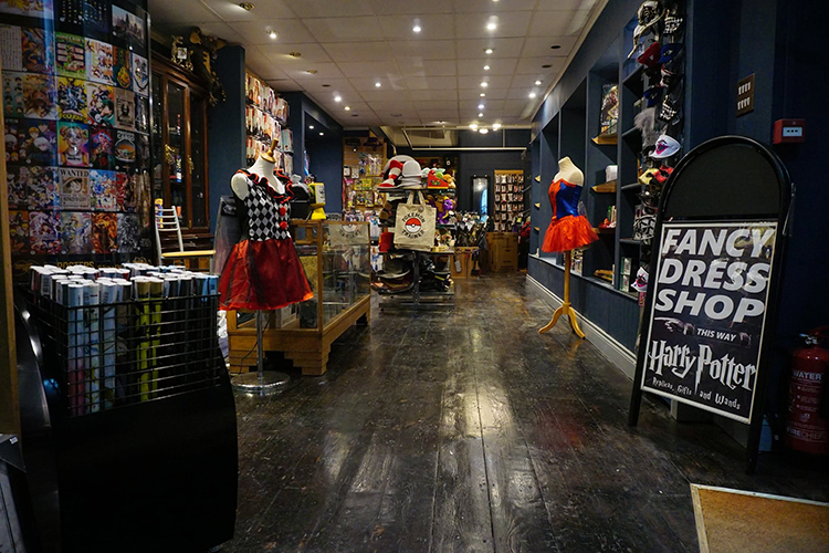 The inside of Master of Disguise fancy dress store in Newport