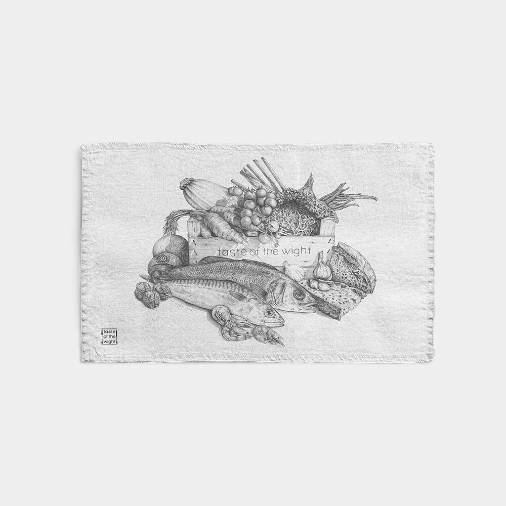 Wight Pencil Tea Towel